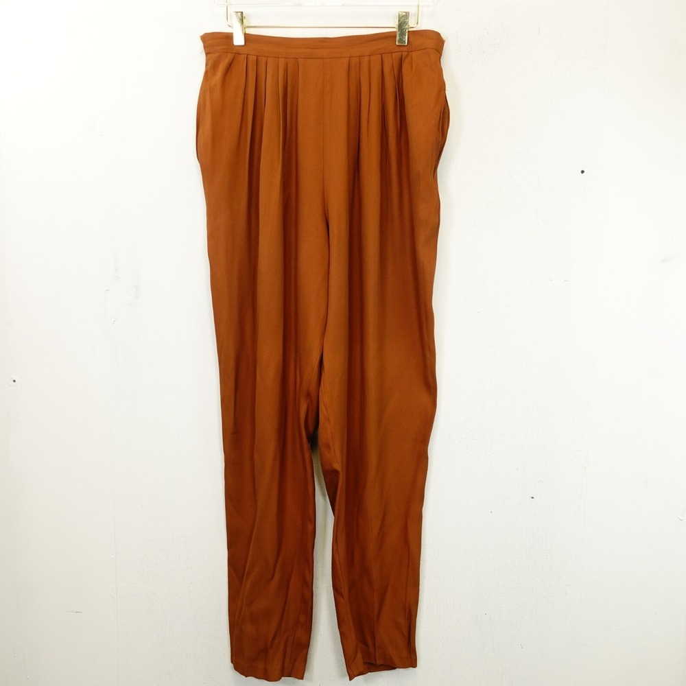 MAREN Pants Medium Womens Camel Brown Cropped Skinny High Waisted Made in USA